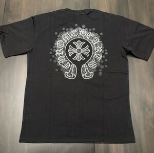 Chrome Hearts Black Tee with Silver Graphic Size Medium